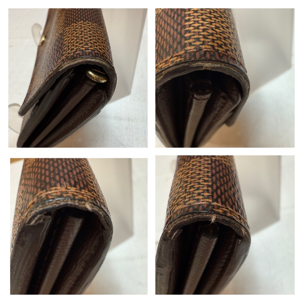 Louis Vuitton Sarah Wallet Damier Ebene Canvas Made in France (Monogrammed A.T.) - Picture 4 of 13